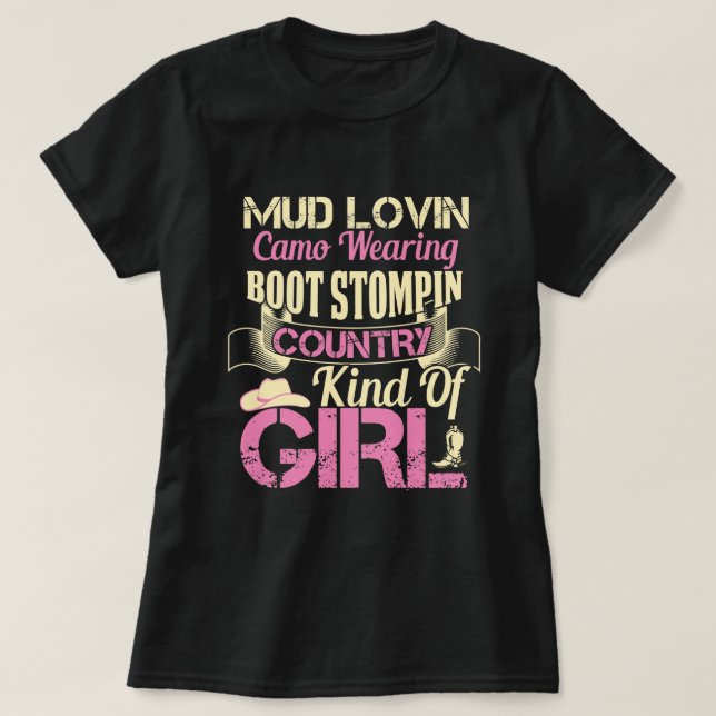 Country Girl Quotes Ladie's T-Shirt (Design Front)