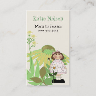 Country Girl with Flowers Mummy Card