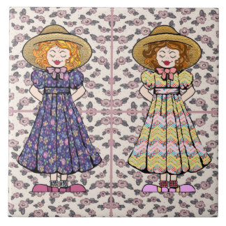 Country Girls Ceramic Tile
