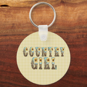 Country Girls Typography Key Ring