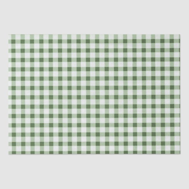 Country Green Check Tissue Paper (Front)