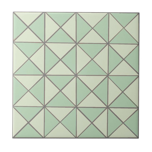 Country Green & Cream Tile (Front)