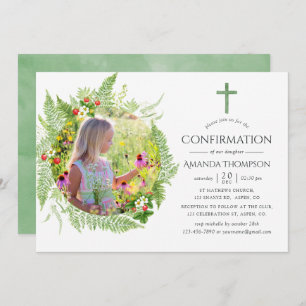 Country Greenery Confirmation Invitation