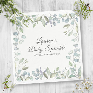 Country Greenery Floral Baby Sprinkle Shower Napkin