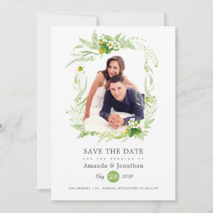 Country Greenery Photo Wedding Save The Date