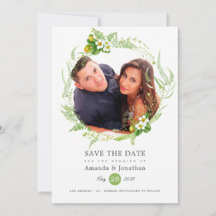Country Greenery Photo Wedding Save The Date