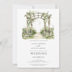 Country Greenery Summer Garden Wedding Invitation