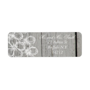 Country Grey Wedding Return Adress Return Address Label