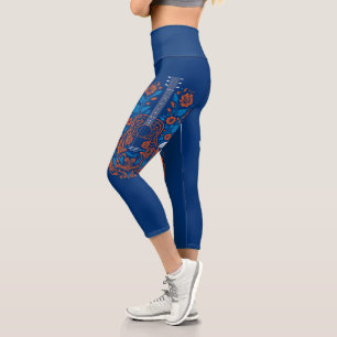 Country Guitar Art Capri Leggings
