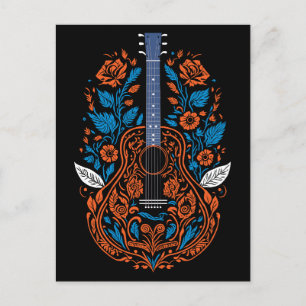 Country Guitar Art Postcard