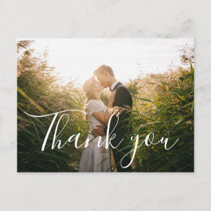 Country Hand Lettered Photo Wedding Thank You card