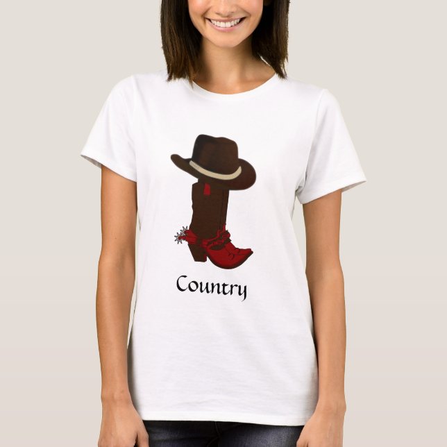 Country Hat & Brown Boots T-Shirt (Front)