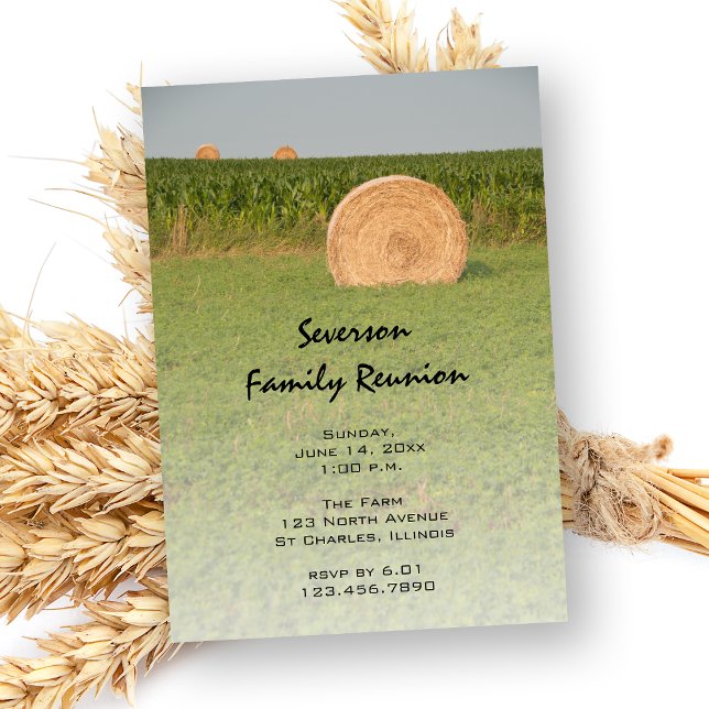 Country Hay Bales Farm Family Reunion  Invitation (Creator Uploaded)