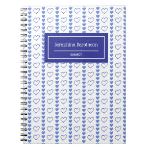 Country Heart Stripe Pattern Personalised Notebook