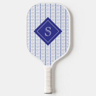 Country Heart Stripe Pattern Personalised Pickleball Paddle