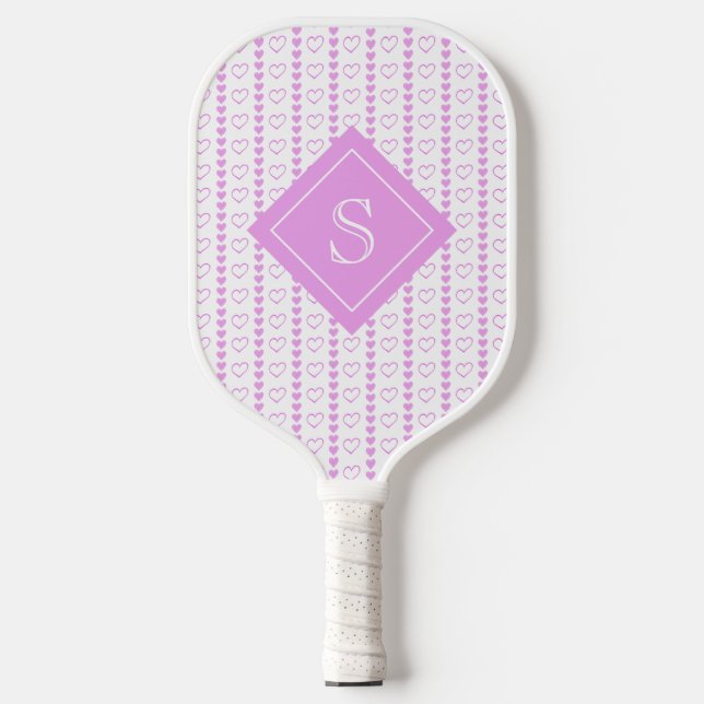 Country Heart Stripe Pattern Personalised Pickleball Paddle (Front)