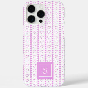 Country Heart Stripes Pattern Monogram iPhone 16 Pro Max Case