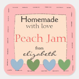 Country Hearts-Homemade Square Sticker