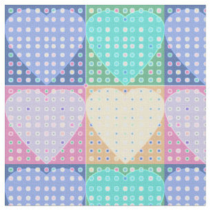 Country hearts quilt square blocks fabric