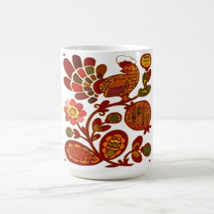 Country Hen Folk Art Coffee Mug