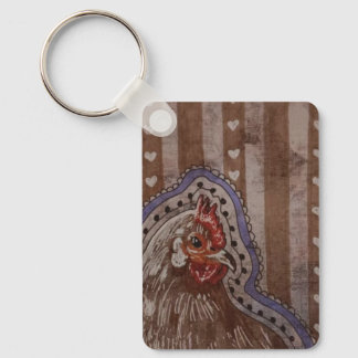 Country Hen Key Ring