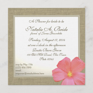 Country Hibiscus Tropicl Bridal Shower Invitation