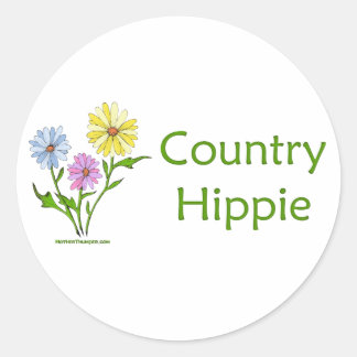 Country Hippie Classic Round Sticker