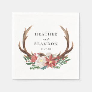 Country Holiday Winter Wedding Party Napkin
