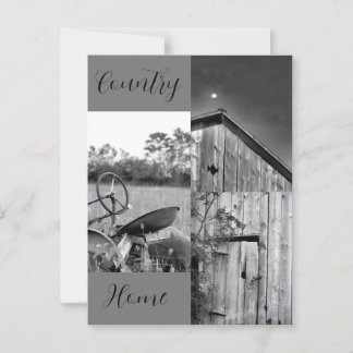 "Country Home" Tractor Barn Collage Postcard