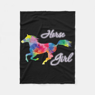 Country Horse Girl Riding Horses Horseck Rider Equ Fleece Blanket