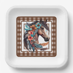 Country Horse Paper Plate