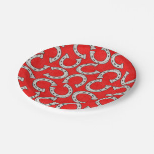 Country Horse shoe party paper plate