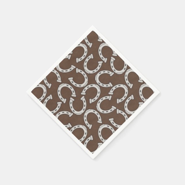 Country Horse shoe pattern party paper napkins (Corner)