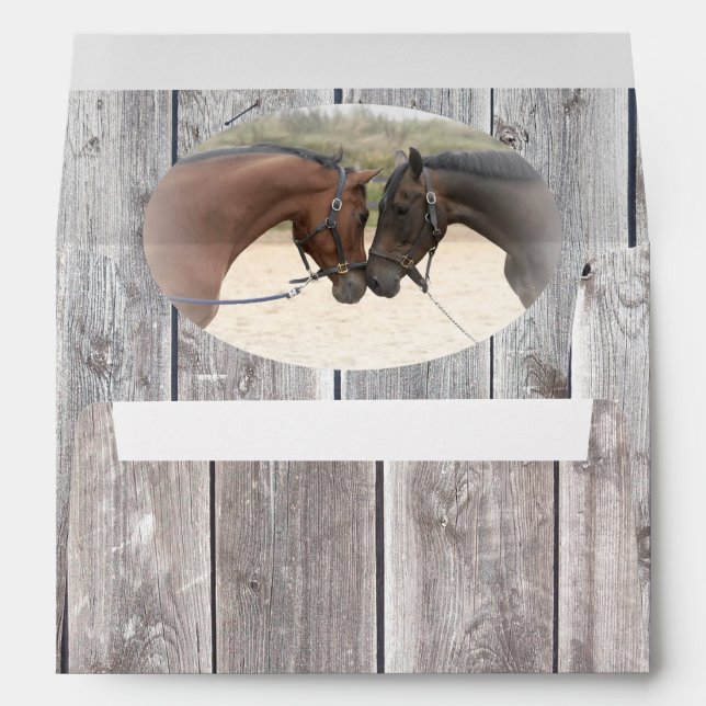 Country Horses Grey Barnboard Envelope (Back (Bottom))