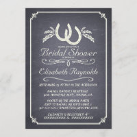 Country Horseshoe Bridal Shower Invitations