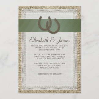 Country Horseshoes Wedding Invitations
