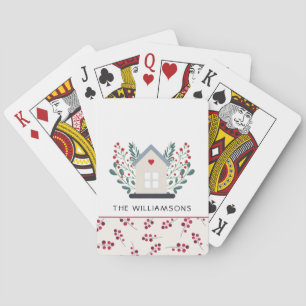 Country House and Berries Family Name Playing Cards