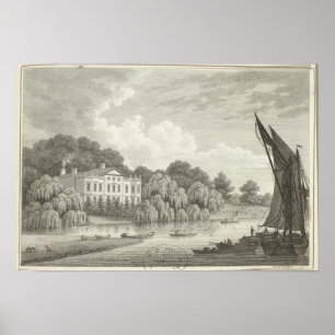 Country House with Lake and Boats Poster