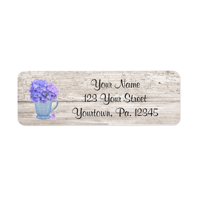 Country Hydrangea Address Label Return Address Label (Front)