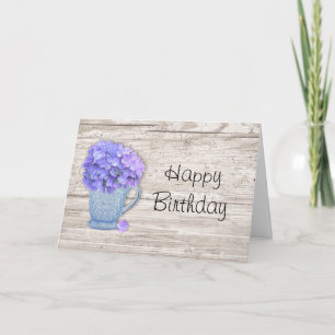 Country Hydrangea Birthday Card