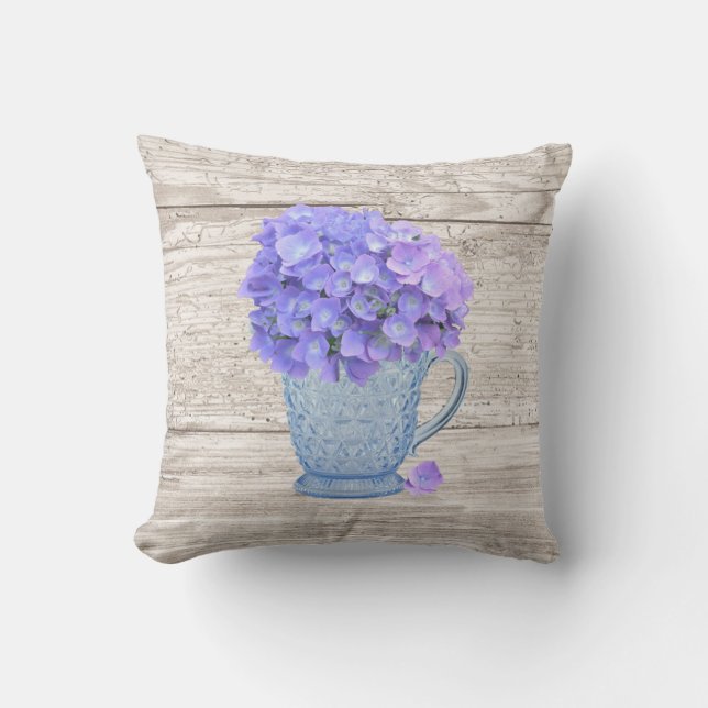 Country Hydrangea Pillow (Front)