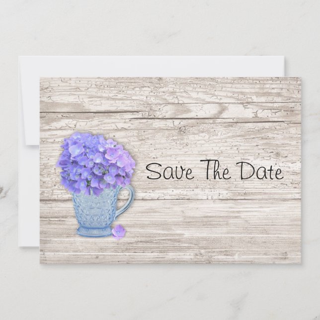 Country Hydrangea Save The Date (Front)
