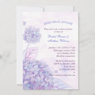 Country Hydrangea Wedding Rehearsal Dinner Invitation