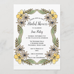 Country Ink Flowers Invitation