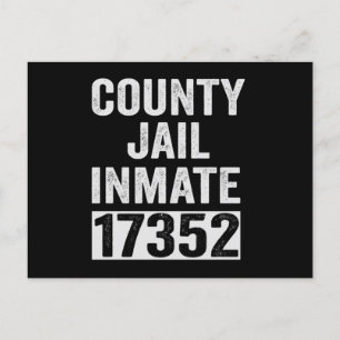 Country Jail Inmate 17352 Funny Halloween Prison Postcard