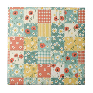 Country Kitchen Floral Pattern Ceramic Tile