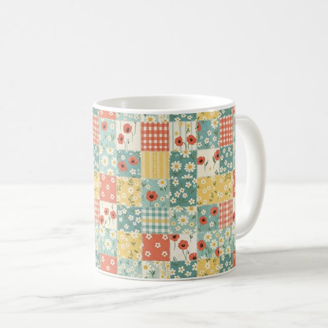 Country Kitchen Floral Pattern Coffee Mug (Front Right)
