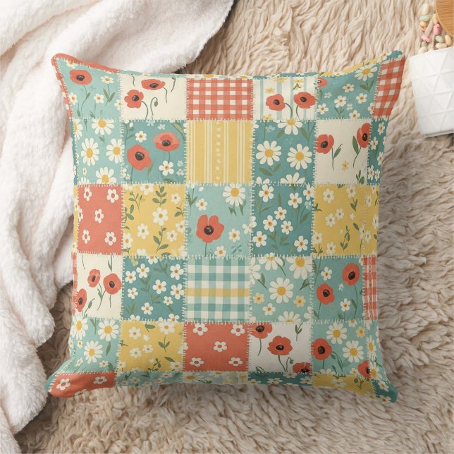 Country Kitchen Floral Pattern Cushion (Blanket)