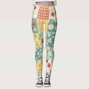 Country Kitchen Floral Pattern Leggings