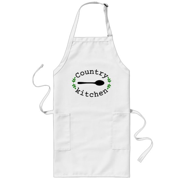 Country Kitchen Home Cook Gift Long Apron (Front)
